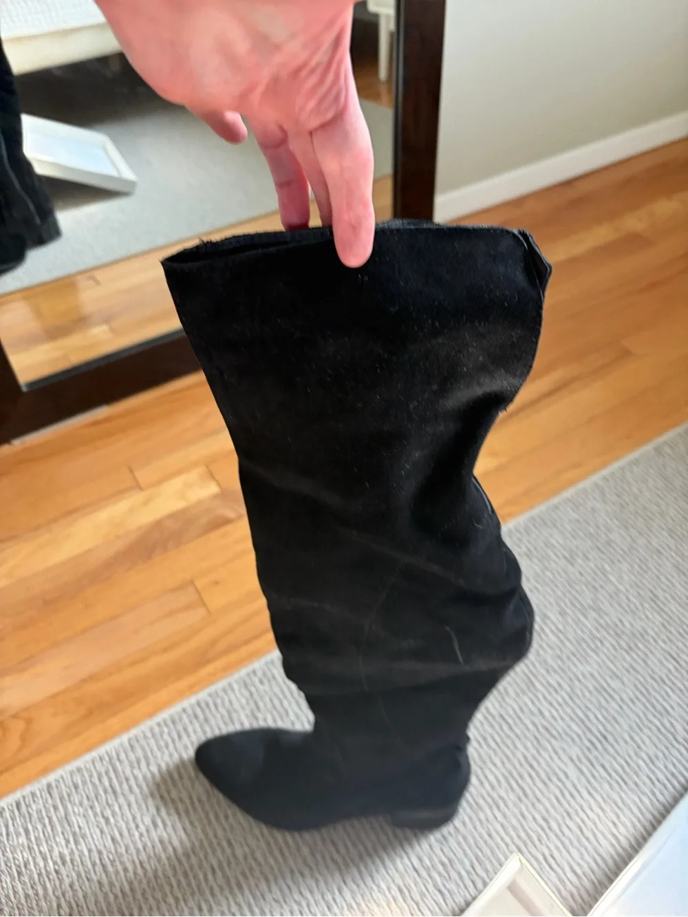 Steve Madden Black Over-the-Knee Stretch Boots